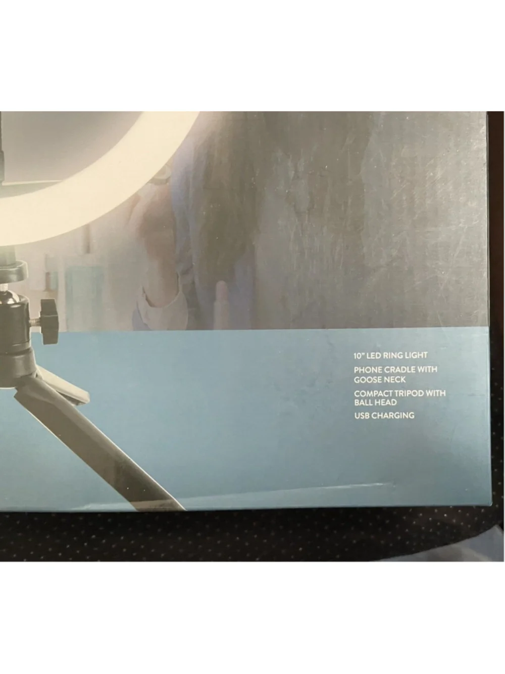 Vivitar 10” Ring Light (Vlog Podcast Essentials) NIB Phone Cradle w/Goose Neck